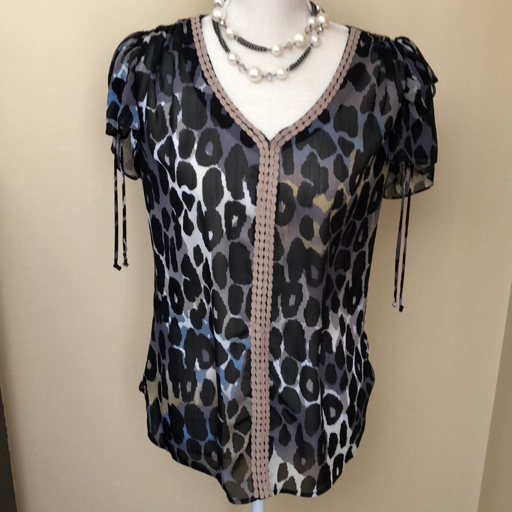 Sheer leopard print shirt